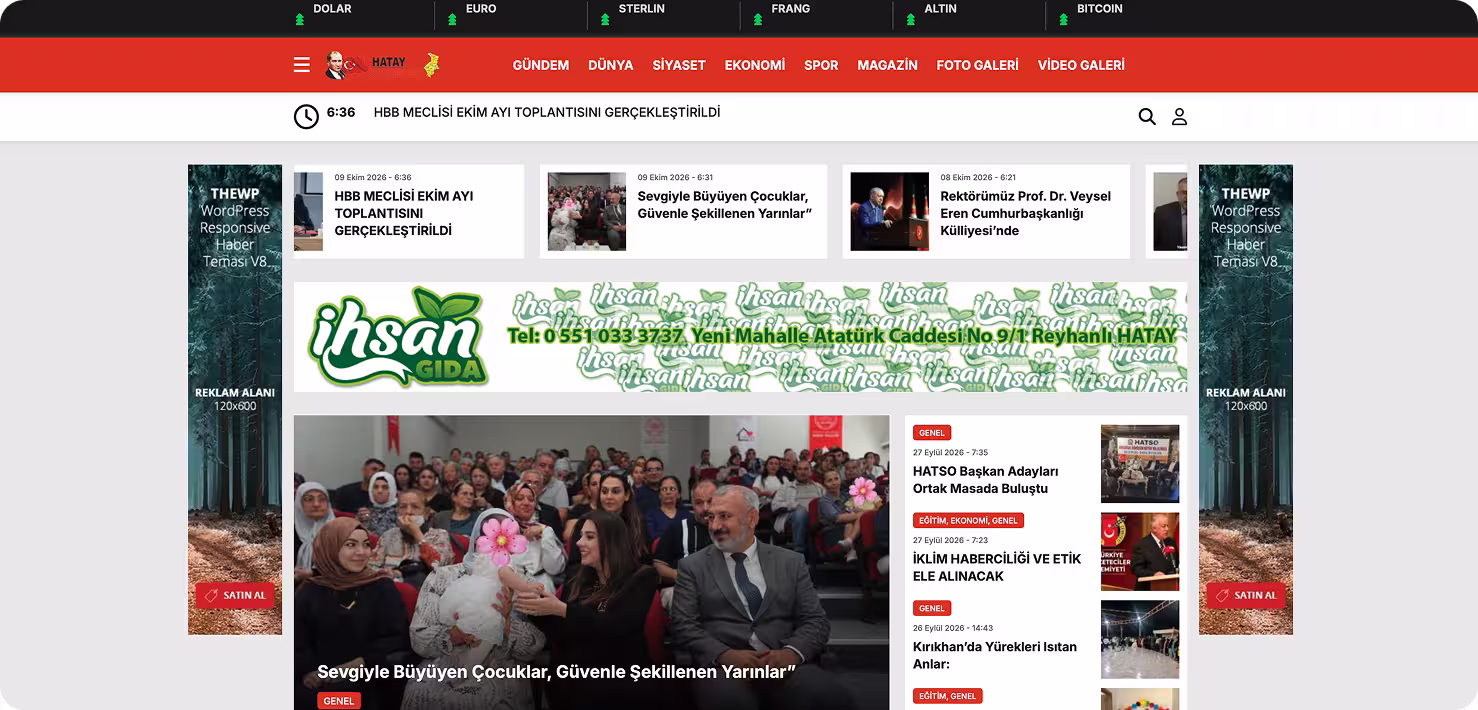 Hatay Son Haber web projesi görseli