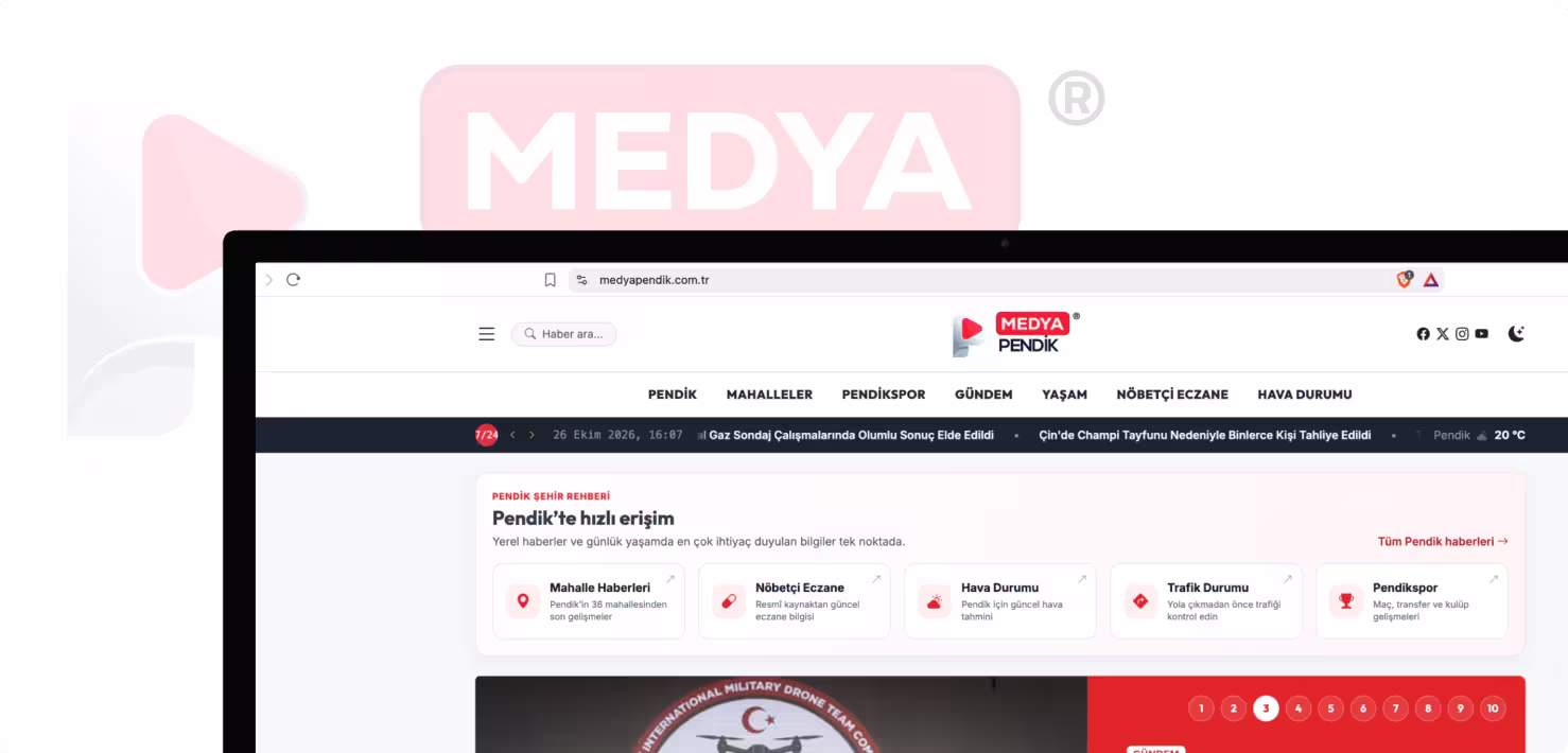 Medya Pendik web projesi görseli