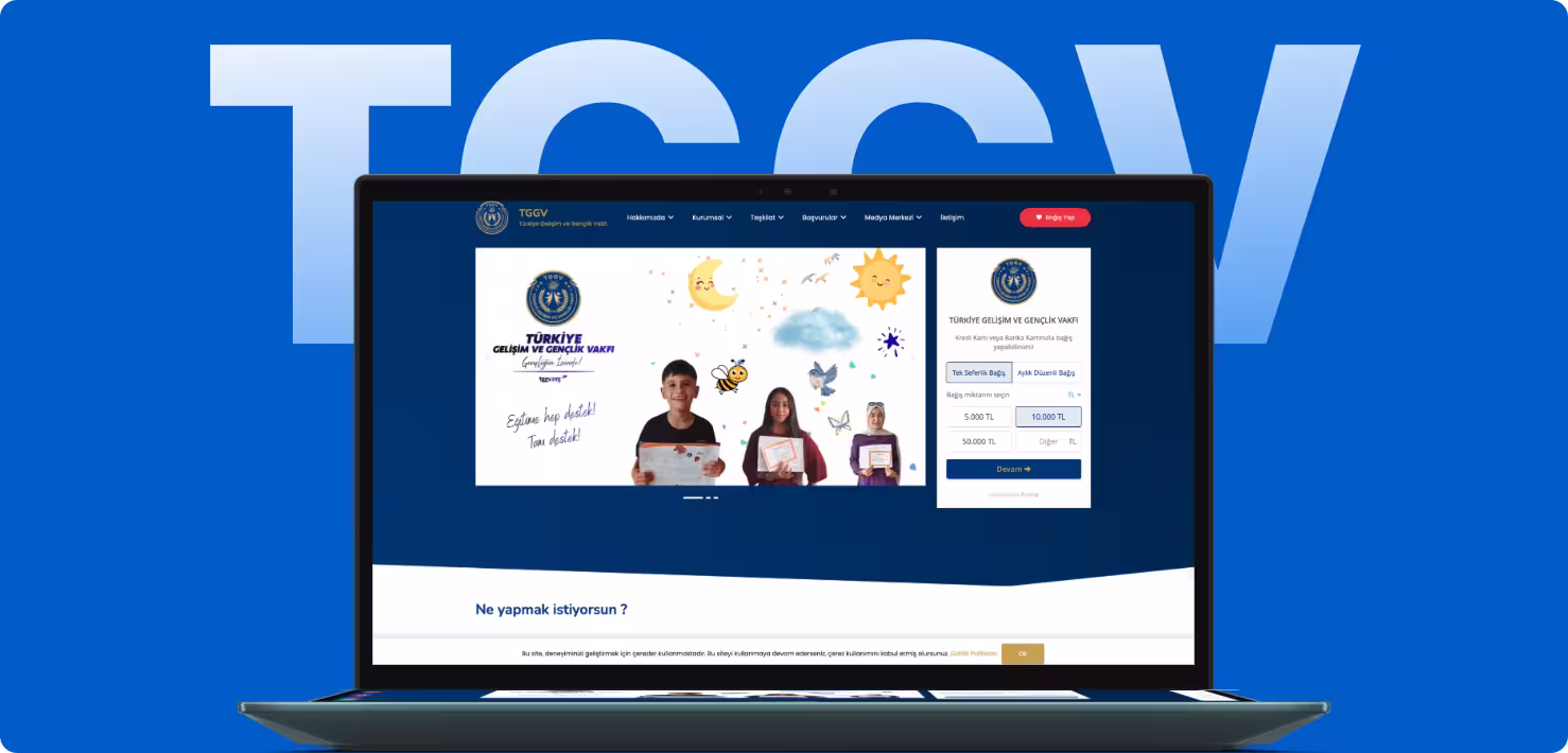Türkiye Gelişim ve Gençlik Vakfı (TGGV) web projesi görseli